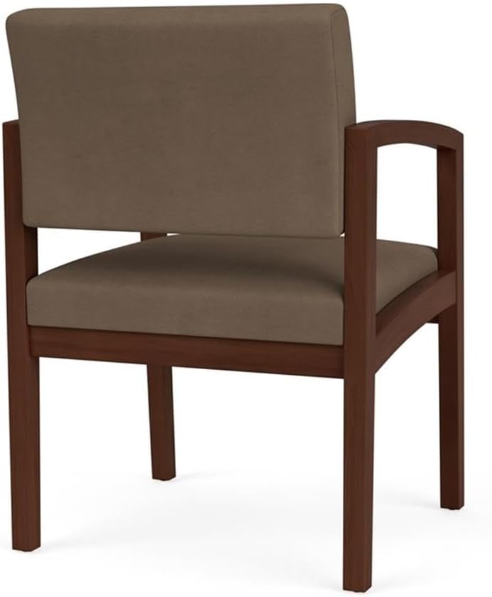 Lenox Wood Reception Waiting Room Healthcare Guest Chair/Walnut Wood/Brown