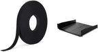 ONE_WRAP Tape ¾ x 25 Yard Double Sided Self Gripping Roll, 189645, Black & StarTech.com 2U Server Rack Shelf - Universal Vented Rack Mount Cantilever Tray for 19" Network
