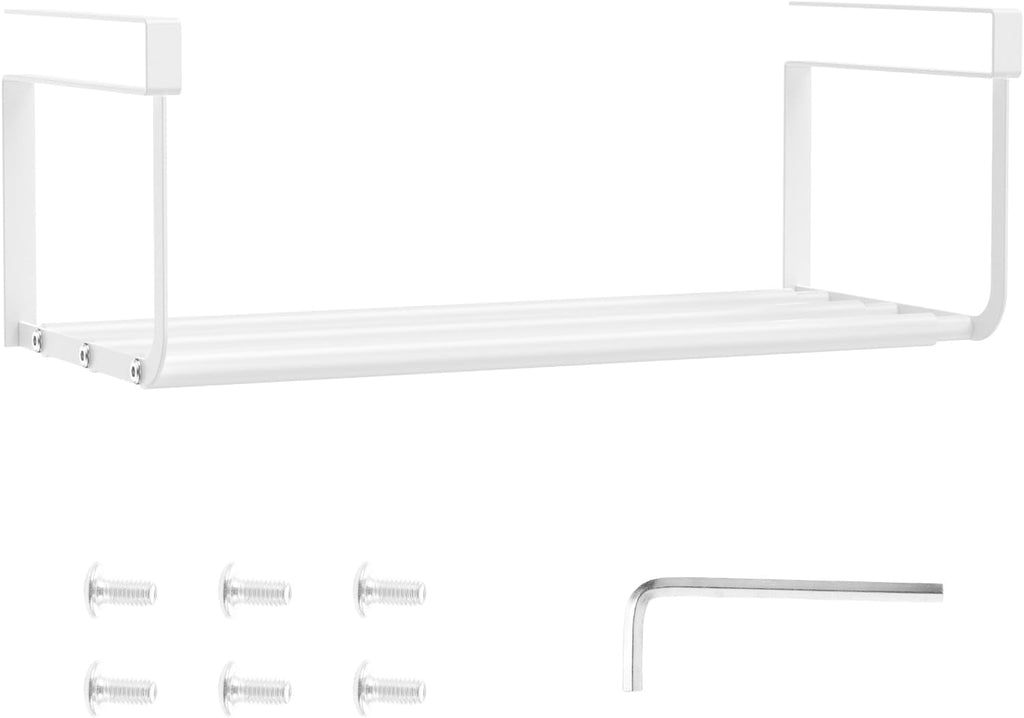 Shoe Storage Rack, Expandable Shoe Rack, Under Shelf Shoe Rack, Carbon Steel Under Shelf Shoe Rack Hanging Shoe Tray for Cabinet Shoe Cupboard (White)