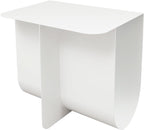 T-Shaped Metal End Table, Modern Side Table Accent Tables for Living Room, Bedroom, Office, No Assembly Required 15.7" W X 11.8" D X 15H (White)