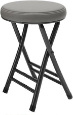 Portable Folding Bar Stool 20in Backless Chair Round Padded Breakfast Barstool for Living Room Bedroom