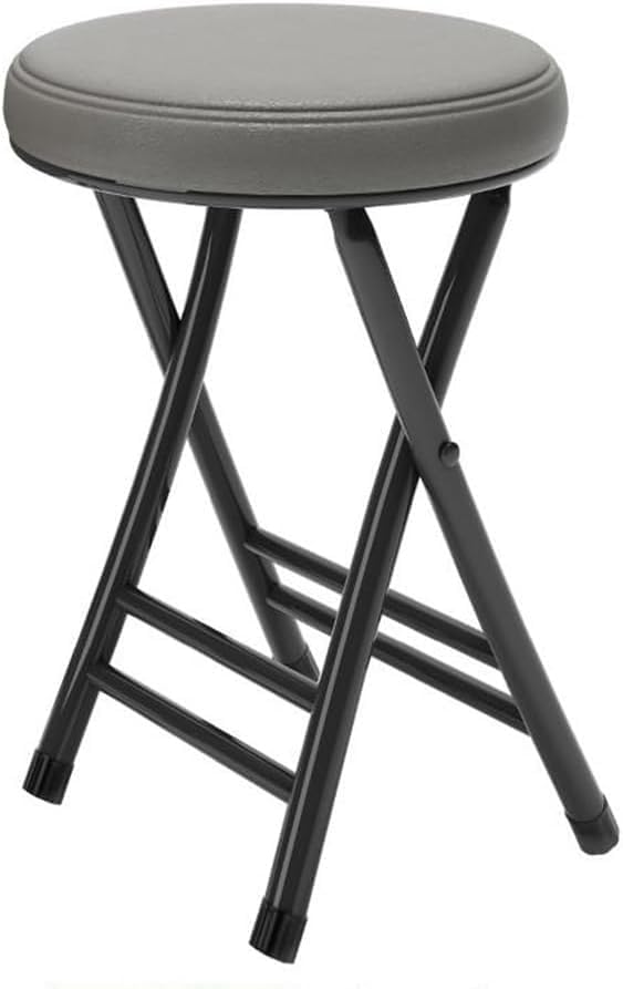 Portable Folding Bar Stool 20in Backless Chair Round Padded Breakfast Barstool for Living Room Bedroom
