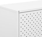 White Steel Sideboard with Adjustable Levelers, Modern Rectangular Storage Cabinet for Living Room and Dining Room, Sleek Design with Single Shelf, Sturdy Powder-Coated Steel