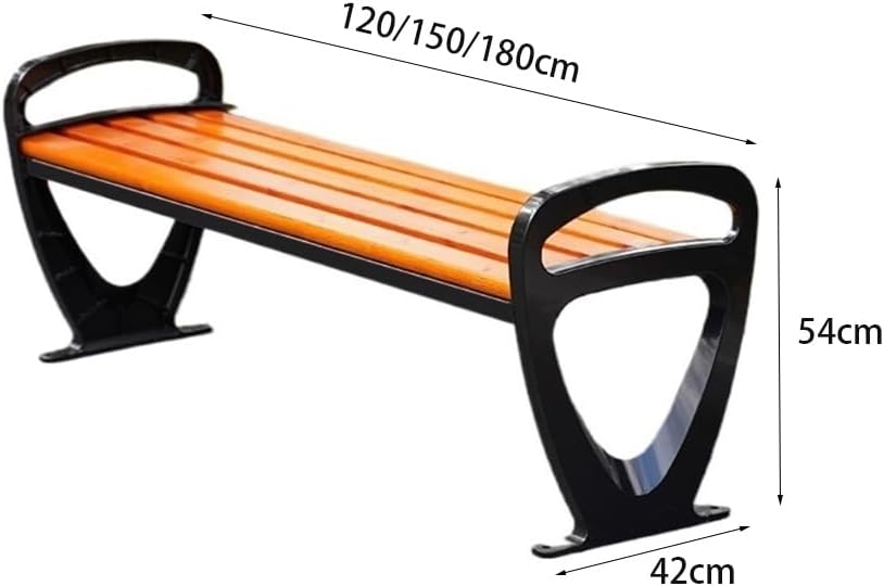 Patio Benches Aluminum Outdoor Benches, Garden Park Chairs for Patio use(Brown,Small)
