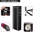 Non-Woven Fabric Shoe Rack, Black, 10-Layer 9 Lattice, Space-Saving, Portable Storage Organizer