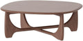 Wood Coffee Table Mid-Century Organic Curve Design Living Room Center Small Side Table(Large)