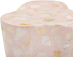 Pemberly Row Contemporary Slab Terrazzo Side Table, Sunset Pink Finish, Concrete Material, 18 in Wide, Free-Form Shape, Stylish Handmade Accent Table for Living Room or Bedroom Decor
