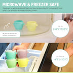 melii Snap & Go Baby Food Storage Containers | 6 Pack 2 oz, Stackable Snack Containers with Airtight Lids, BPA-Free, Reusable Cups for Purees, Meal Prep & On-the-Go