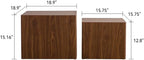 End Table Set of 2, Modern Side Tables with Wood Grain, Wooden Nesting Cube Coffee Table Set for Small Spaces, Living Room, Bedroom, Fully Assembled - Walnut