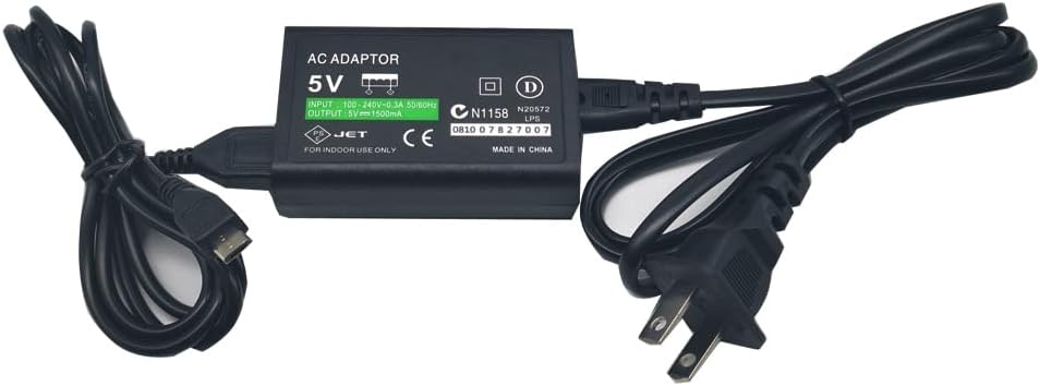 RUITROLIKER AC Adapter Replacement Power Supply with 3.93FT USB Cable Charging Cord Compatible with PS Vita 2000