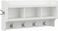 Bush Home Woodland 40W Wall Mounted Coat Rack with Shelf in White Ash | Cubbies and Hooks for Entryway, Mudroom, Foyer Storage
