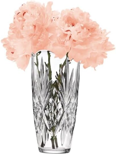 Godinger Flower Vase, Glass Vase, Vases for Flowers, Home Decor, Kitchen Decor, Party Decor, Gifts for Mom - 9" Tall Vase, Dublin Crystal Collection