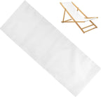 GORGECRAFT 120x43.5cm Thicker Beach Sling Patio Chairs Canvas Folding Chair Replacement Outdoor Cloth Replacements Twill Weave White Portable Reclining Sling Chair Fabric for Summer Vacation Garden