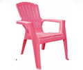 Kids Plastic Adirondack Chair, Pink, Outdoor Seating for Lawn, Garden, and Camping