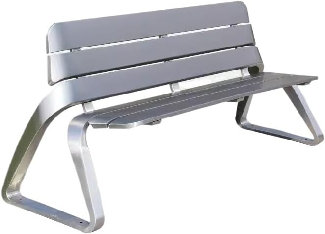Outdoor Bench,Stainless Steel Seat Community Double Back Garden Square Chair Benches for Outdoors