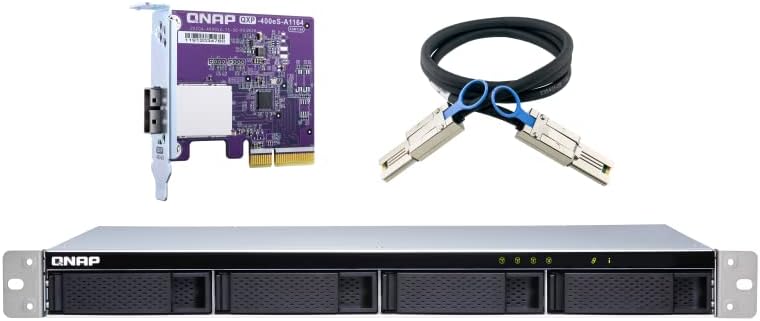 QNAP TL-R400S 4 Bay 1U Rackmount SATA 6Gbps JBOD Storage Enclosure. PCIe SATA Interface Card (QXP-400eS-A1164) Included