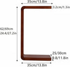C Shaped End Table - Solid Wood Sofa Side Tables for Living Room & Home Office, Practical Laptop Desk and TV Tray