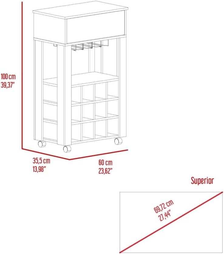 Mid-Century Storage Cabinet, 1-Drawer 12-Bottle Wine Cabinet, for Kitchen Living Room Entryway,for Kitchen Home