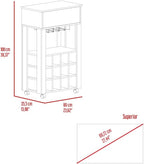 Mid-Century Storage Cabinet, 1-Drawer 12-Bottle Wine Cabinet, for Kitchen Living Room Entryway,for Kitchen Home
