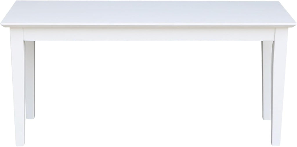 International Concepts Shaker Styled Solid Wood Bench in White