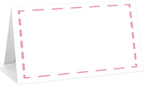 25 Pack Pink Lines Border Place Cards, Editable Name Cards for Table Setting, Tent Cards Food Label for Dinner Party, Bridal Shower, Wedding, Baby Shower and Events -T40