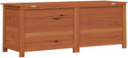 Outdoor Cushion Box Large Storage Bench Solid Fir Wood Garden Deck Organizer 59 Inch Patio Furniture Waterproof Finish Rectangular Trunk