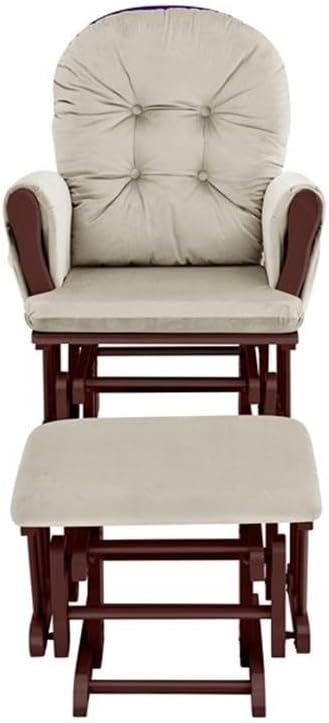 Suite Bebe Mason Glider Rocker with Ottoman, Beige and Espresso