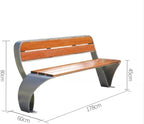 Outdoor Bench, Stainless Steel Outdoor Bench for Park, Garden - Backrest, 2-Seater Garden Bench