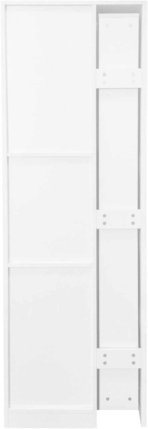 Kitchen Pantry Cabinet with Glass Door & Pull Out Shelves, 70.87" Tall Storage Cabinet with Wine Rack, Modern Farmhouse Pantry for Kitchen, Dining Room, Bar, Space-Saving Cabinet, White