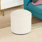 HomePop 18" Storage Round Ottoman - Cream Boucle