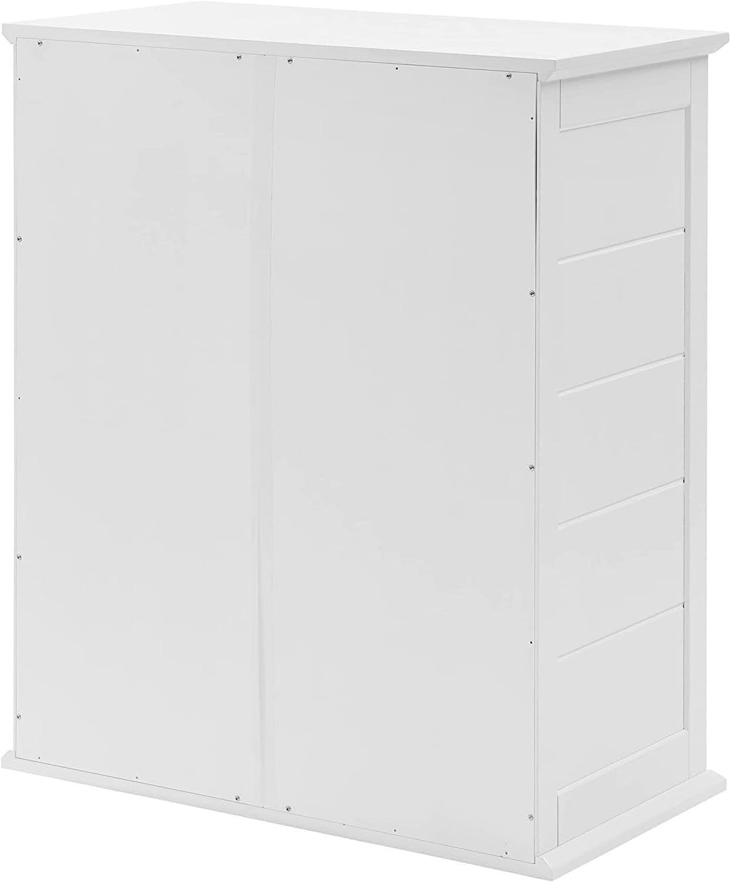 HomeStock Timeless Trends Stackable Storage Pantry White, Modern Farmhouse Design with 2 Adjustable Shelves and Oversized Hardware, 30 X 15.75 Inches