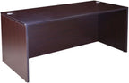 Boss Office Products Holland Executive U-Shape Desk with File Storage Pedestal and Hutch, 66", Mocha