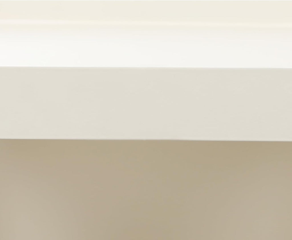No Assembly Side Table, Modern 3-Tier Carbon Steel Side Table for Living Room Bedroom, Unique Geometric End Table Nightstand with Storage, Sturdy Sofa Table for Small Spaces (Cream White, Medium)