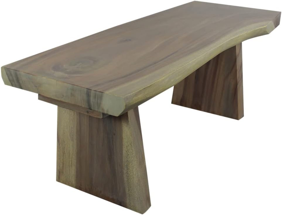 Haussmann Natural Edge Bench 48 in x 17-20 x 18 in H KD Agate Grey