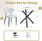 Round Glass Dining Table Set for 4, 39" Round Kitchen Table and Chairs for 4 with Tempered Glass Top and Metal Base, 5 Piece Modern Dining Room Table Set for Small Spaces