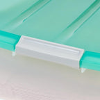 Under Bed Storage Bin Containers with Lid 56 Quart – 32.5"x17.8"x6.5"-Clear Plastic Storage Bins with Latch Lid for Blankets, Shoes, Baby Clothes, Wrapping Paper, Bedding