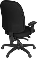 Romig Comfort Series High-Back Multifunctional Fabric Computer Task Chair with Adjustable Arms - Black