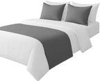 100% Egyptian Cotton Bed Runner Grey Solid Queen Size (88x20) 1 Piece Decorative Bed Scarf for Bedroom Hotel Wedding Room