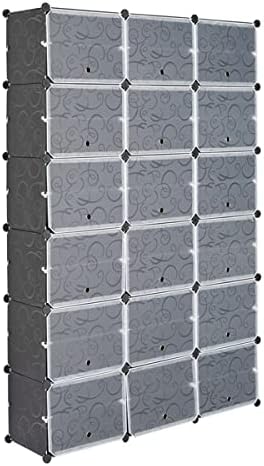 Portable Shoe Rack Organizer, 72-Pair Modular DIY Cube Storage, 10-Tier, Black, 47.25" W x 12" D x 72" H