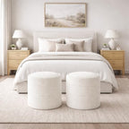 HomePop 18" Storage Round Ottoman - Cream Boucle