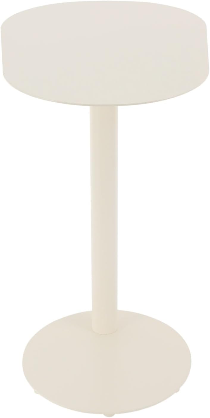 C-Shaped Metal Side Table, Small Sofa End Table Coffee Table for Couch, Modern Cream White Snack Table Tray Table for Living Room Bedroom Small Space