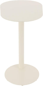 C-Shaped Side Table, End Table for Couch & Sofa Side Table - 25''H Metal C-Table with Round Base, Slide Under Accent Table for Living Room, Bedroom, Office, Small Spaces (Cream Color)