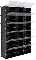Portable Shoe Rack Organizer, 72-Pair Modular DIY Cube Storage, 10-Tier, Black, 47.25" W x 12" D x 72" H