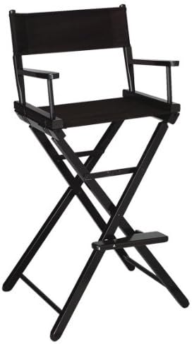 TLT Personalized 30" Bar Height Director’s Chair – Custom Imprinted Contemporary Design – Black Frame – Folding Tall Bar Stool Chair for Home, Patio, Events & Trade Shows - Purple Canvas