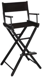 TLT Personalized 30" Bar Height Director’s Chair – Custom Imprinted Contemporary Design – Black Frame – Folding Tall Bar Stool Chair for Home, Patio, Events & Trade Shows - Purple Canvas