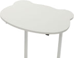 Mobile Side Table with Wheels, 2-Tier Lockable Rolling End Table for Sofa & Bedside, Modern Panda Shape C Table with Storage Shelf, for Living Room, Bedroom (White)