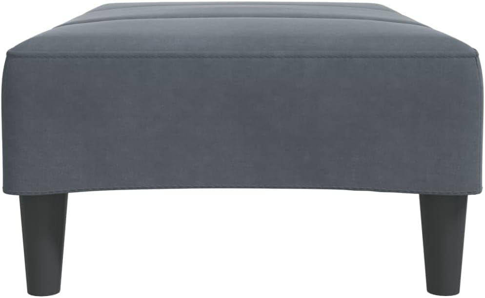 Dark Gray Velvet Footstool 30.3"x21.7"x12.2" - Cozy and Stable Plywood Frame Footrest for Sofa or Recliner, Compact Design for Living Room