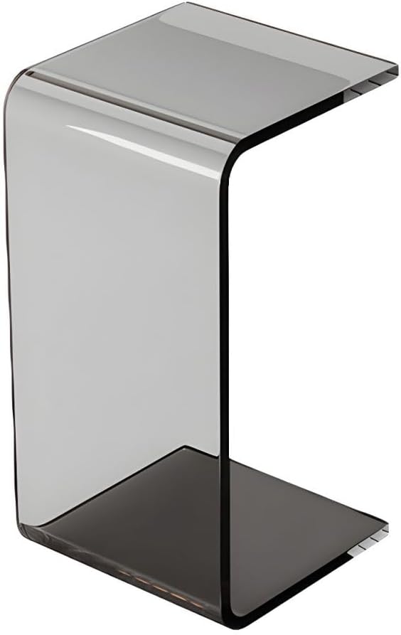 Side Table,C Shaped End Table, Acrylic Sofa Side Table, Bedside Table for Bedroom Small Simple Modern Coffee Table Suitable for Living Room (Smoke Gray)
