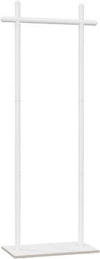 Industrial Clothes Racks,Metal Garment Trees,68.9in,White,Small | Coat Racks Freestanding with Natural Patterned Bottom Plate,Easy to Clean Coat Hangers for Home,Clothing Stands for Office