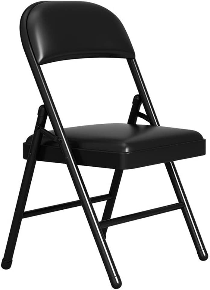 Folding Upholstered Office Conference Training Chair Black Space Saving and Inverted Fitness Design